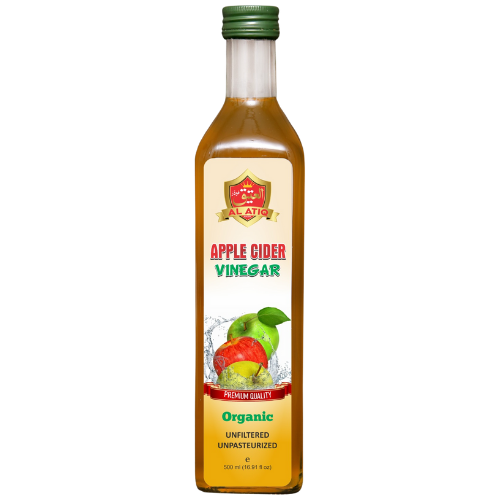 Al Atiq Premium Organic Apple Cider Vinegar is crafted from organic apples, unfiltered and unpasteurized to retain beneficial enzymes. Ideal for detoxifying, improving digestion, and supporting a healthy lifestyle.